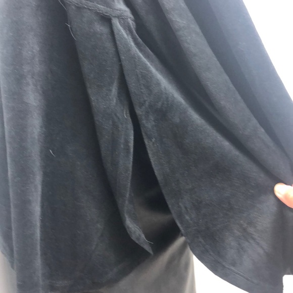 Halston Black Cowl Neck Fleece Lounger Long Sleeve Top Size M - Picture 5 of 6